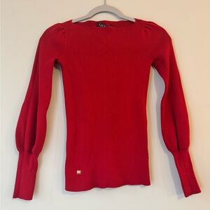 Ralph Lauren Vibrant Red Ribbed Top